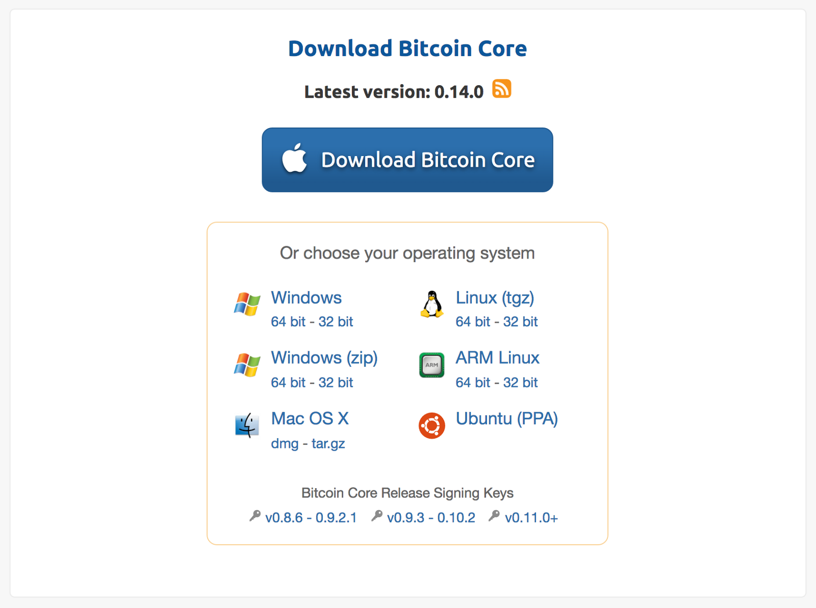 Bitcoin Core Version 0.14.0