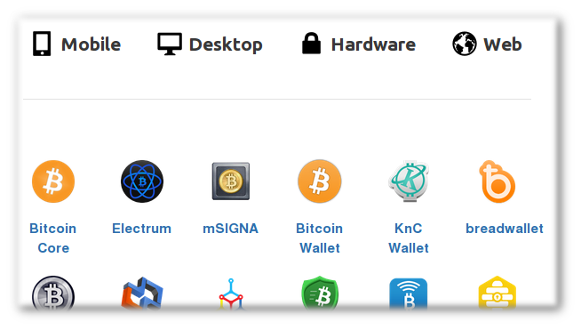 Just some of the wallets currently listed