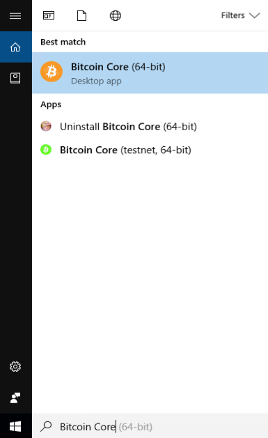 Starting Bitcoin Core