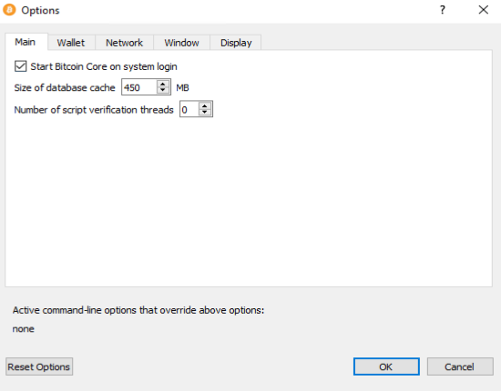 Choosing to start Bitcoin Core at login