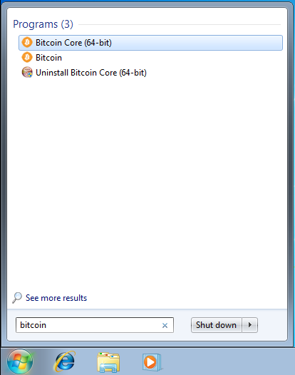 Start Bitcoin Core